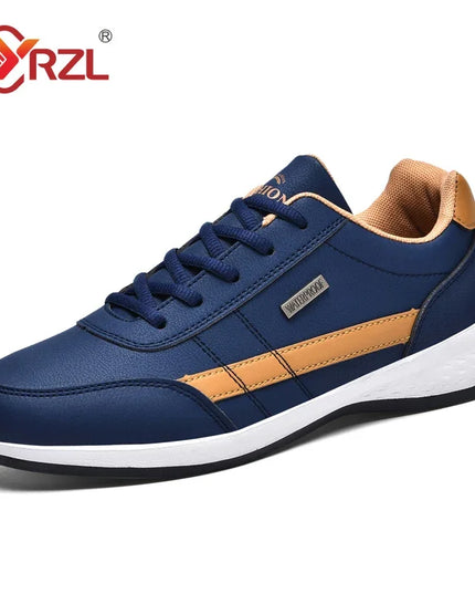 Men's Faux Leather Sneakers - Non-Slip Design - Various Colors