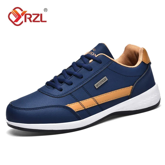 Men's Faux Leather Sneakers - Non-Slip Design - Various Colors