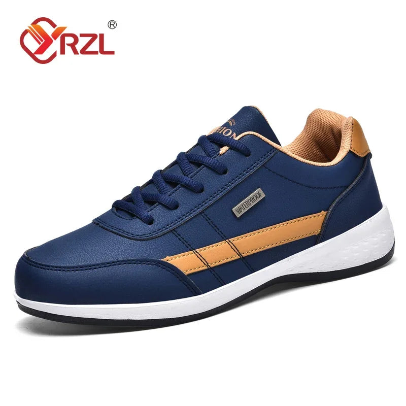 Men's Faux Leather Sneakers - Non-Slip Design - Various Colors