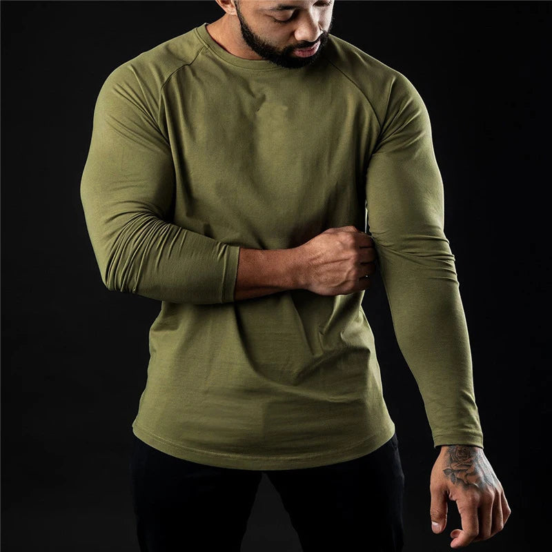 Men's Compression Cotton Long Sleeve Sports Sweater