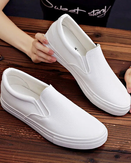 Men's Faux Leather Slip-On Sneakers