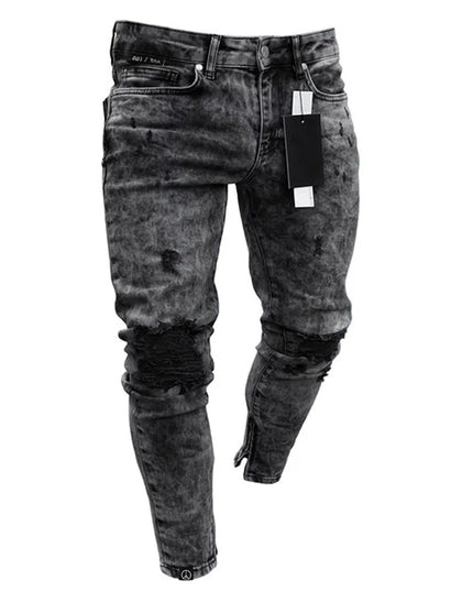 Men's Ripped Skinny Denim Jeans - Casual Style