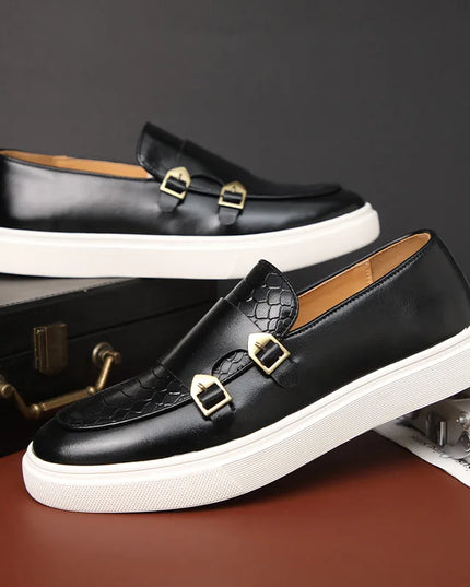 Men's Casual Faux Leather Loafers - Slip-On Dress Shoes for Men