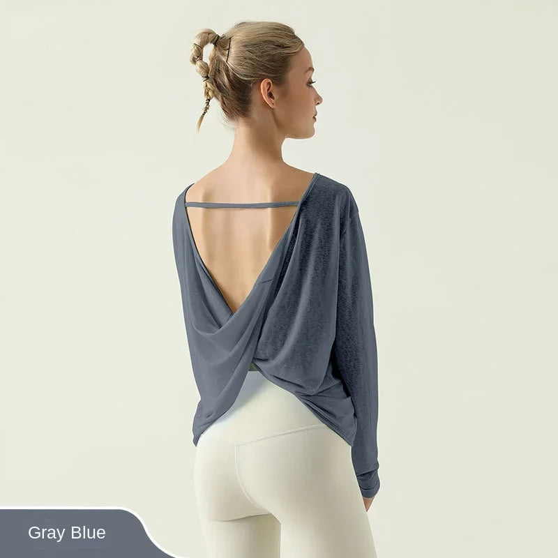 Women's Crossover Back Long Sleeve Sweater