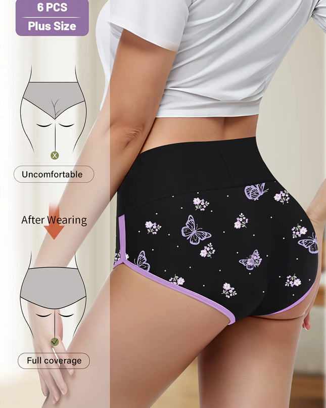 6-Pack Women's Multi-Color Tummy Control Mid-Rise Underwear