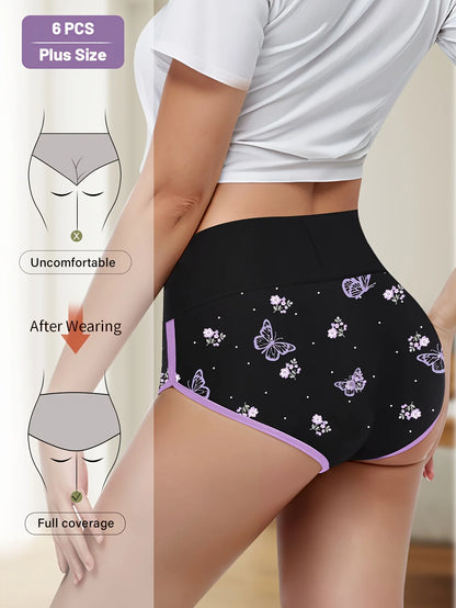 6-Pack Women's Multi-Color Tummy Control Mid-Rise Underwear