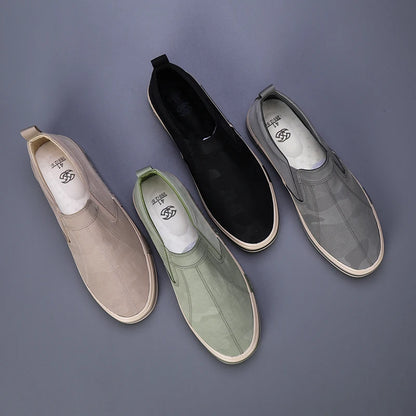 Men's Canvas Slip-On Shoes - Lightweight, Breathable, Anti-Slip Men's Casual Sneakers