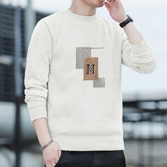 Men's Fleece-Lined Sweater - Comfortable Warm Men's Pullover