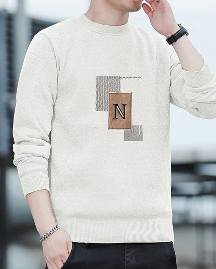 Men's Fleece-Lined Sweater - Comfortable Warm Men's Pullover
