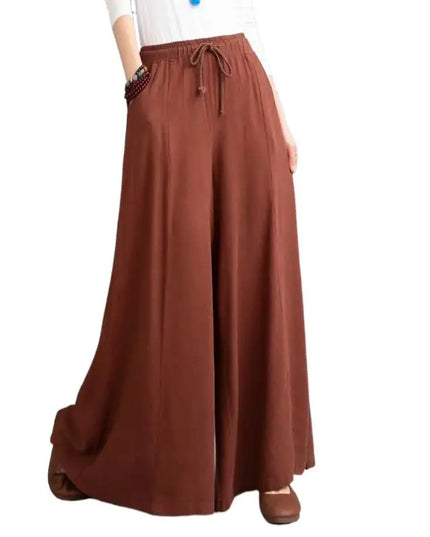 Women’s Cotton Bohemian Loose Wide-Leg Trousers