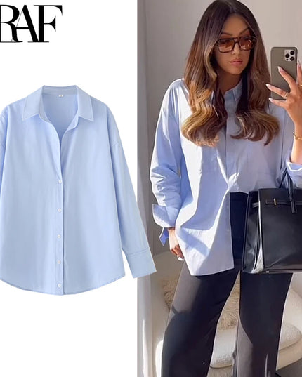 HXAO Women's Oversized Button-Up Shirt