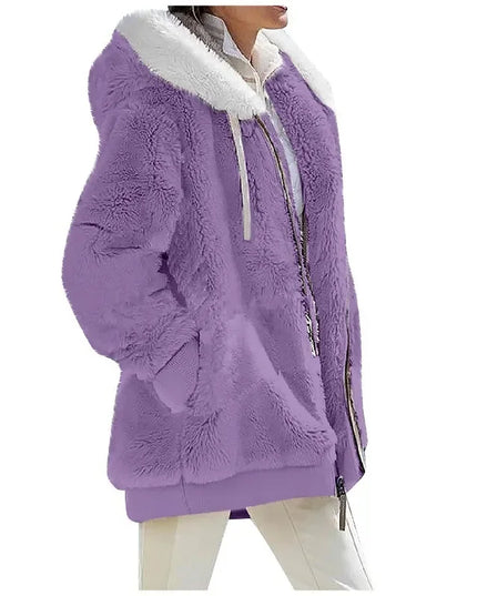 Womens  Fleece Lined Hooded Jacket
