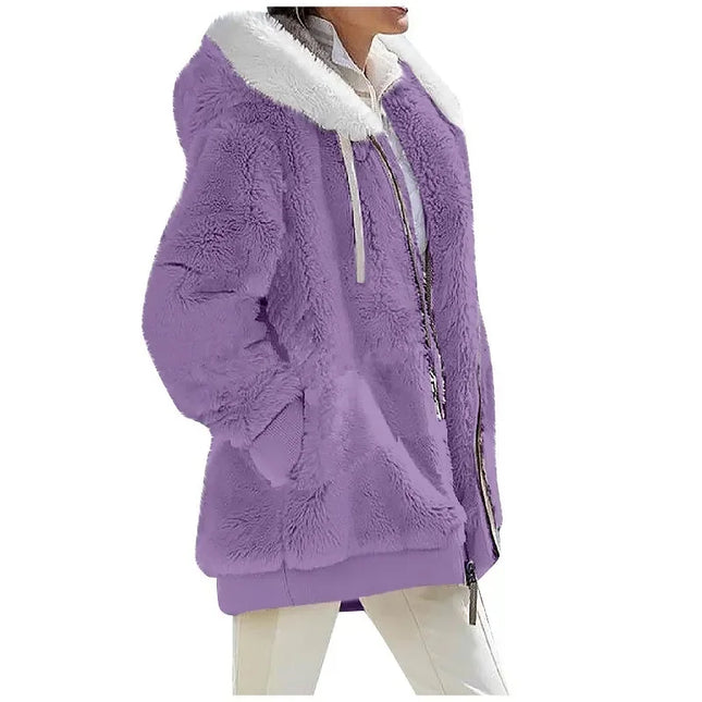 Womens  Fleece Lined Hooded Jacket