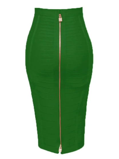 Women's Zipper O-Shape Skirt with Elastic Bodycon Fit