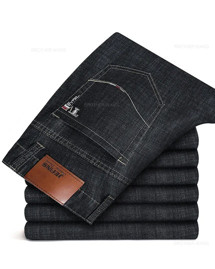 Men's Slim Fit Straight Leg Jeans - Classic Casual Denim Pants for Men