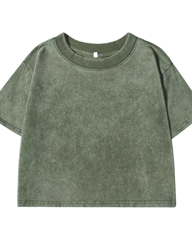 Women's Slim Fit Washed Cropped T-Shirt