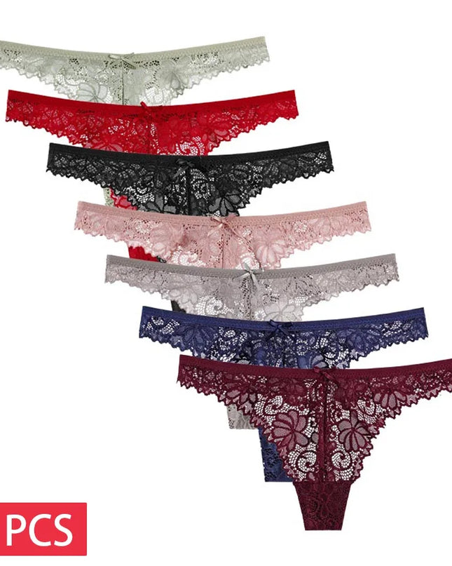 5-Piece Set of Women's Transparent G-String Thongs - Various Color Set