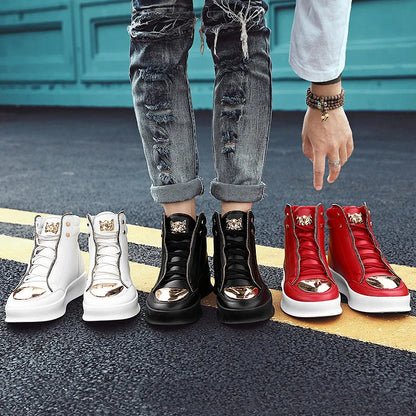 Men's Zippered High Top Sneakers - Various Colors
