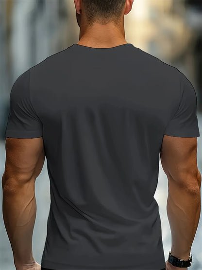 Men's 100% Cotton Casual T-Shirt with Large Cross and Jesus Letter Print