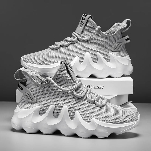 Men's Breathable High Top Lace-Up Sneakers - Various Colors