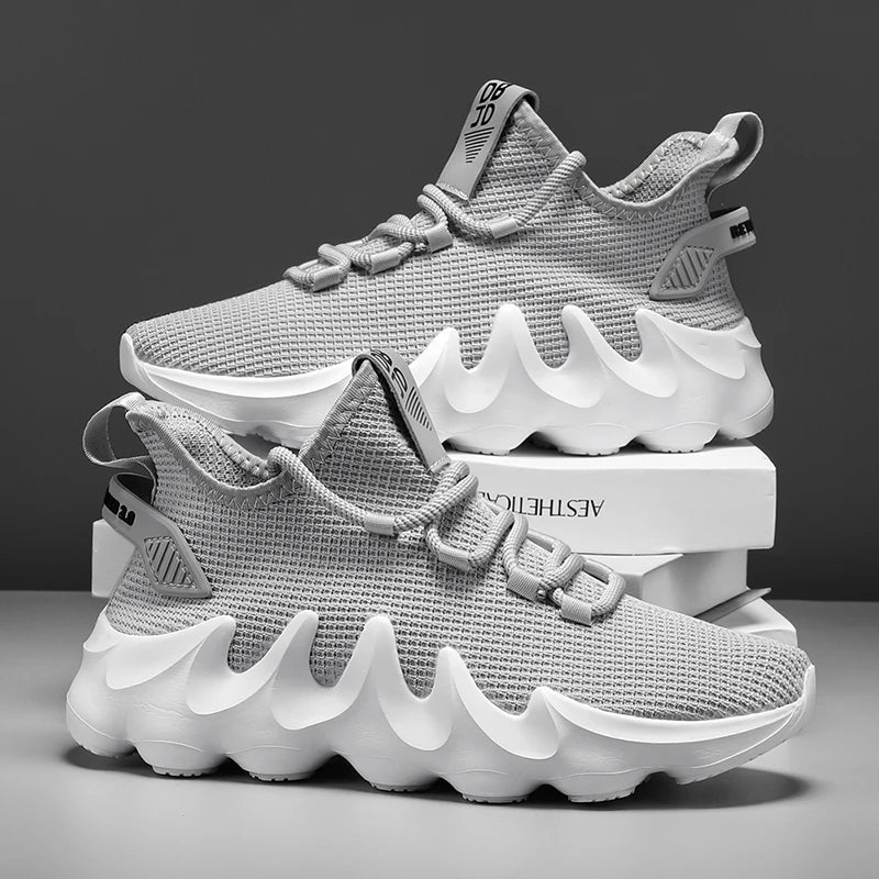Men's Breathable High Top Lace-Up Sneakers - Various Colors