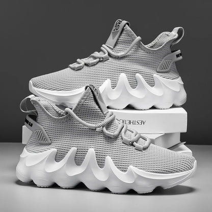 Men's Breathable High Top Lace-Up Sneakers - Various Colors