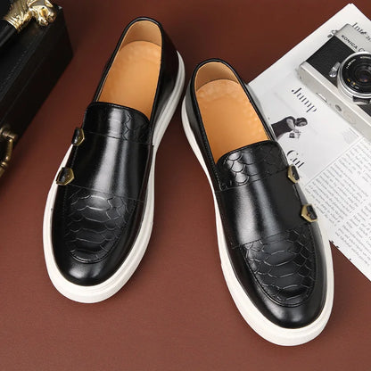 Men's Casual Faux Leather Loafers - Slip-On Dress Shoes for Men