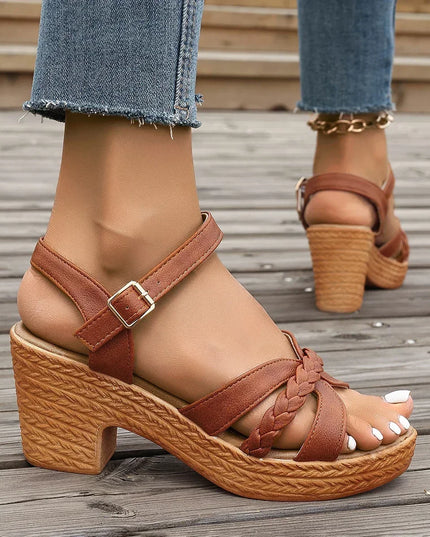 Lightweight Women's High Heeled Sandals with Ankle Buckle