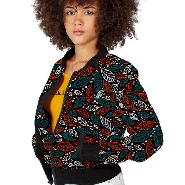 Women's Short Zipper Bomber Jacket