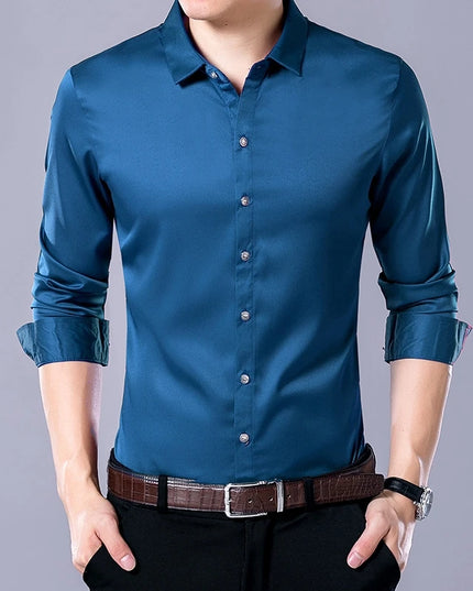 Men's Long Sleeve Slim Fit Shirt - Various Colors