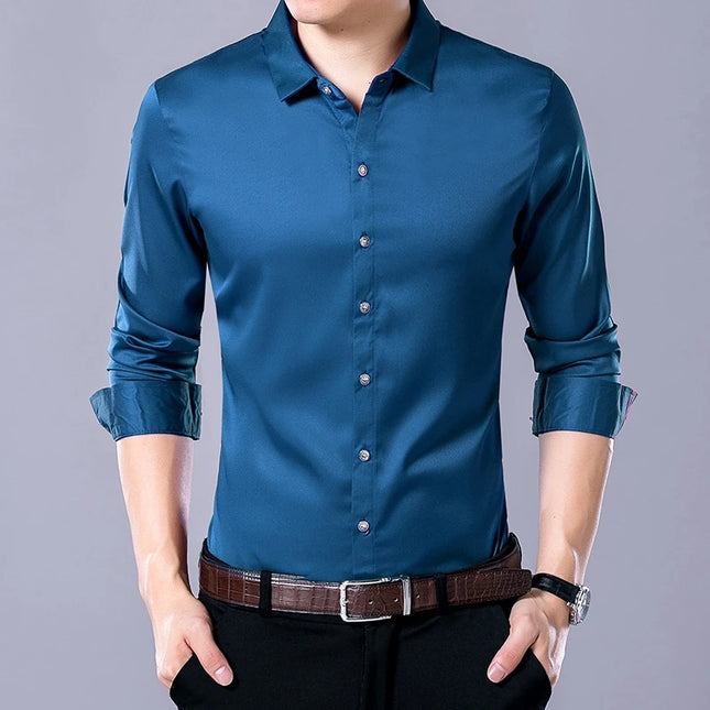 Men's Long Sleeve Slim Fit Shirt - Various Colors