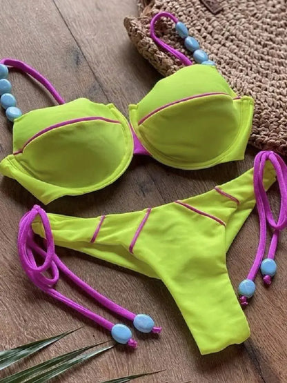 Women's Two-Piece Push-Up Bikini Set - Various Colors