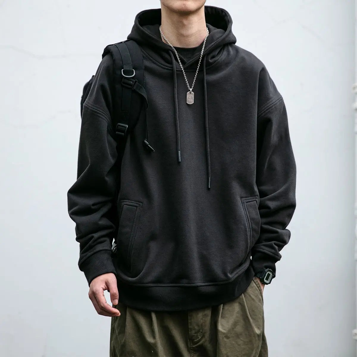 Men's Retro Hooded Loose Fit Sweater