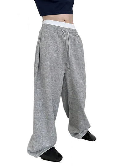 Men's Loose Fit Wide Leg Sweatpants with Drawstring Waist and Pockets