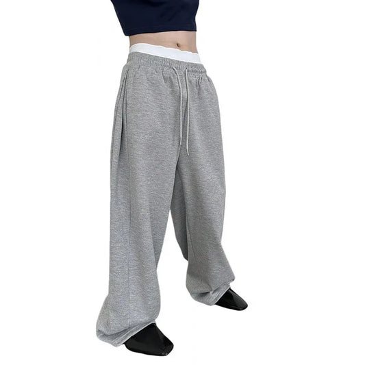 Men's Loose Fit Wide Leg Sweatpants with Drawstring Waist and Pockets