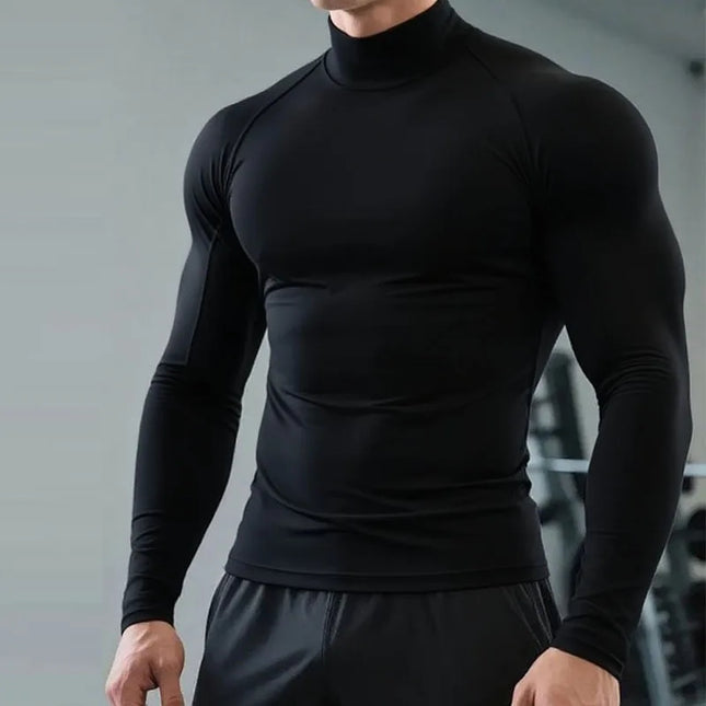 Men's Tight-Fit Long-Sleeved Sweater - Quick-Drying, Breathable, Highly Elastic
