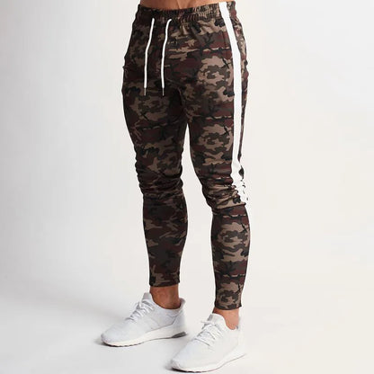 Men's Slim Fit Camo Joggers with Drawstring Waist – Stylish & Comfortable Activewear