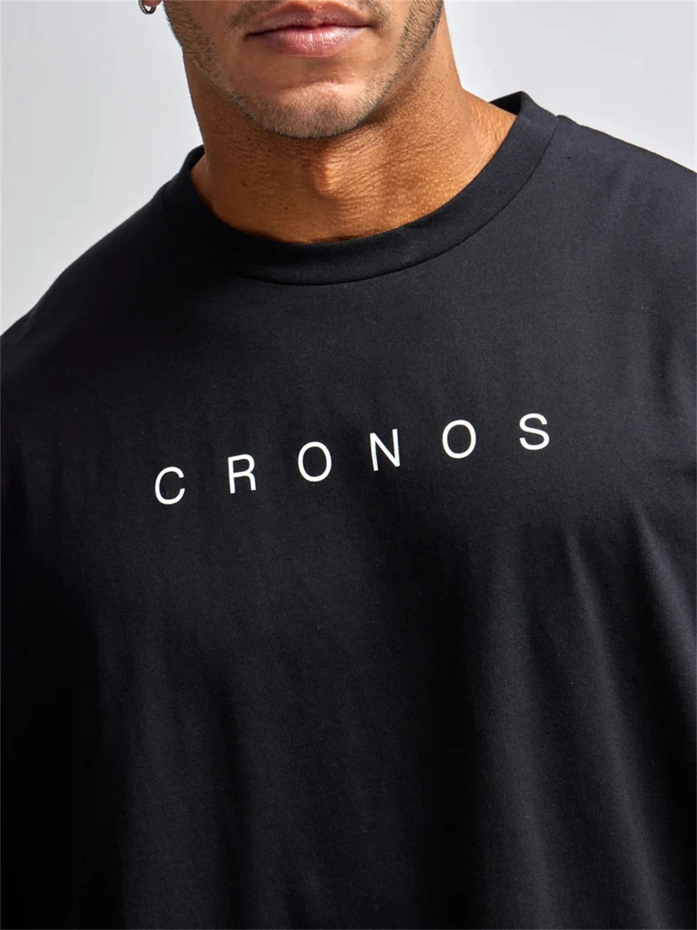 Cronos Men's Loose Fit Oversized Cotton T-Shirt
