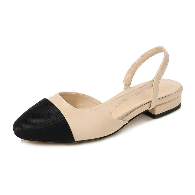 Women's Pointed Toe Sandals with Low Square Heels