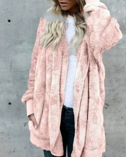 Women's Oversized Hooded Fleece Cardigan
