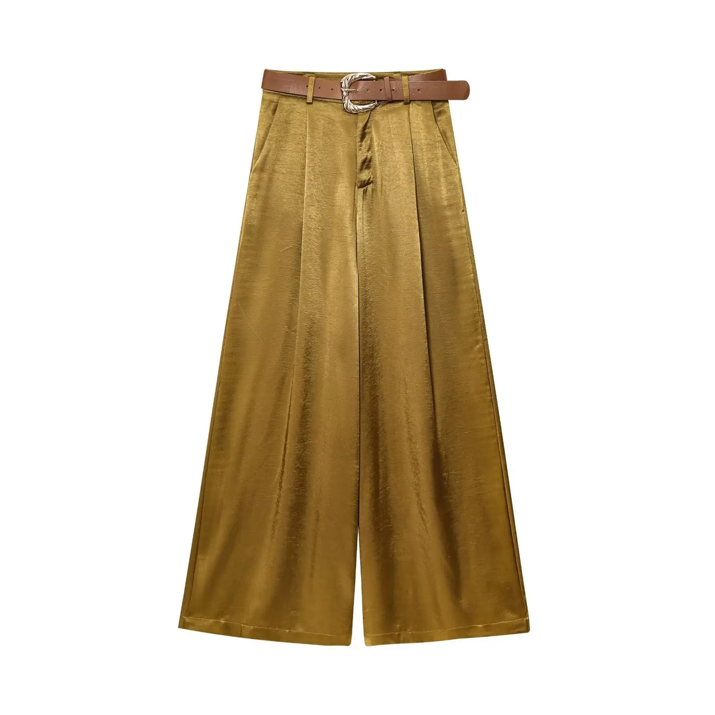 TRAF Women’s Baggy Belt Pants - Wide-Leg Casual Trousers for Women