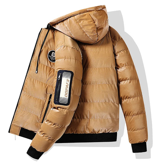 Men's Double-Sided Wear Jacket with Removable Hood