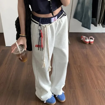 Women's Loose Straight Cotton Sweatpants - Various Colors