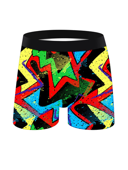 5-Pack Men's Soft Boxer Briefs with Long Graffiti Print