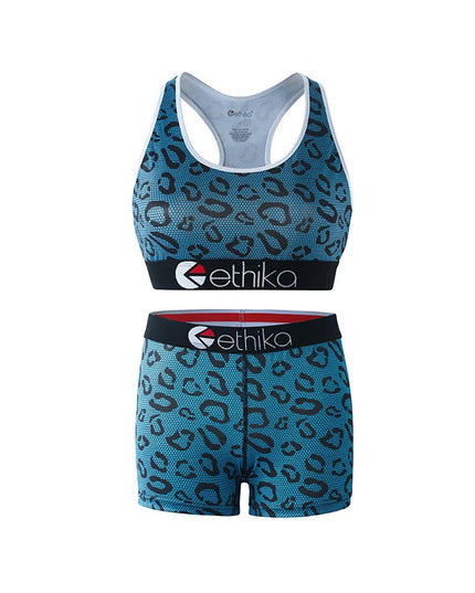 ETHIKA Women's Two-Piece Vest Shorts Swimsuit with Sweat-Absorbing and Quick-Drying Fabric