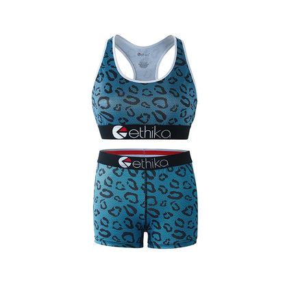 ETHIKA Women's Two-Piece Vest Shorts Swimsuit with Sweat-Absorbing and Quick-Drying Fabric