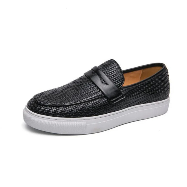 Men's Slip-On Loafers - Casual Faux Leather Shoes