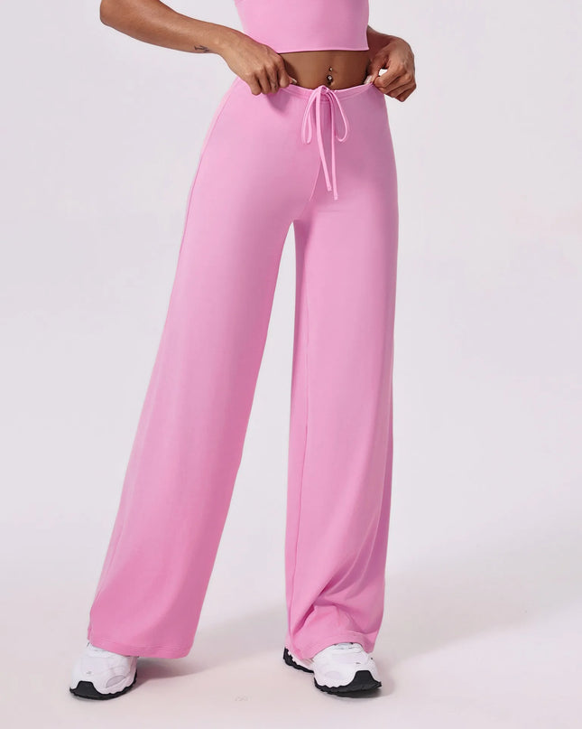 Women's Wide-Leg Sports Sweatpants with Loose Fit and Elastic Waist