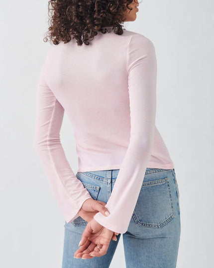 Women's Long Sleeve V-Neck Tie-Front Blouse