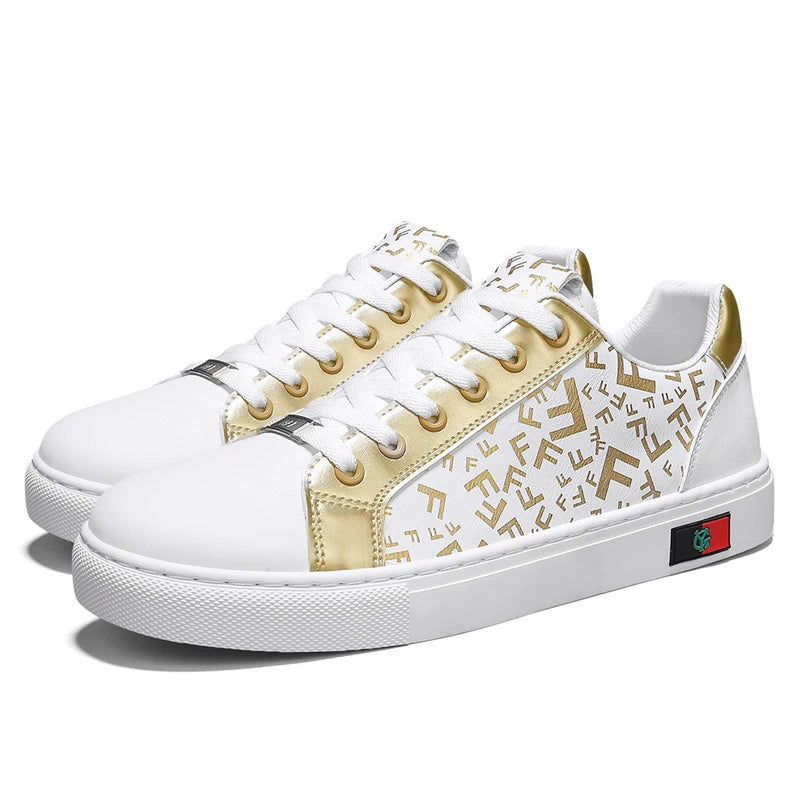 Men's Faux Leather Lace-Up Sneakers